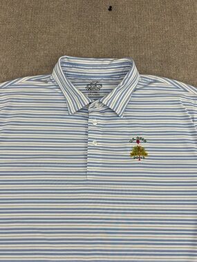 AHEAD Extreme XL Short Sleeve Polo Golf Shirt US Open Merion 2013 Blue Striped